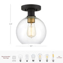 Dan 1-Light Globe Flush Mount Ceiling Light