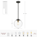 Fin 1-Light Globe Pendant Light