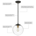 Fin 1-Light Globe Pendant Light