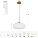 Juno 1-Light Oversize Glass Pendant Light