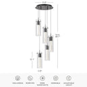 Alice 5-Light LED Chandelier- Black