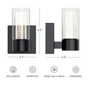 Alice 1-Light LED Wall Sconce Vanity Light in Black